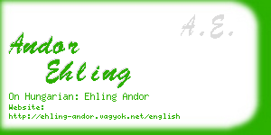 andor ehling business card